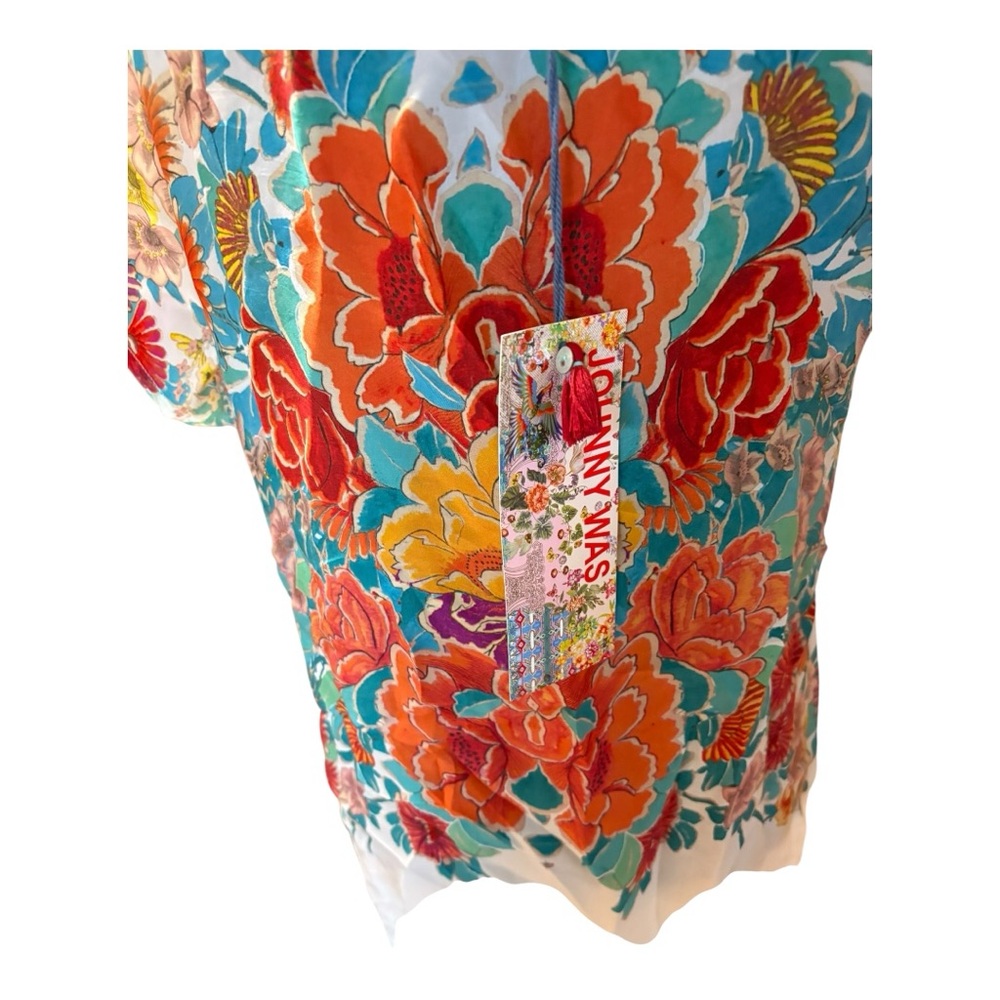 NWT Johnny Was Vibrant Sakuru Paise Short Sleeve Top. - Picture 6 of 8